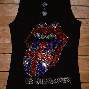 The Rolling Stones British Flag rhinestone tank XS  S M L XL XXL 1X 2X 3X 4X 5X